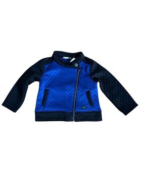 Calvin Klein Quilted Blue and Black Moto Jacket